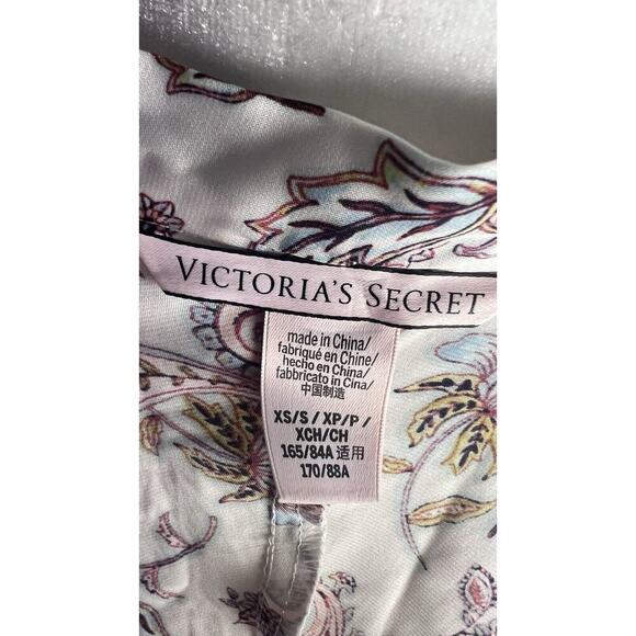 Victoria's Secret Robe Kimono Open Front Paisley Lace Trim XS/S Night Sleep - Picture 6 of 8